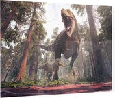 Dinosaurus T-Rex moederliefde - Foto op Plexiglas - 90 x 60 cm