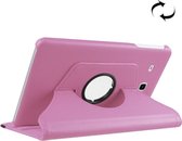 Samsung Galaxy Tab E 9.6 / T560 horizontaal Litchi structuur 360º Draaibaar Hoesje ( Licht roze)
