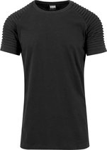 Urban Classics Heren Tshirt -XL- Pleat Zwart