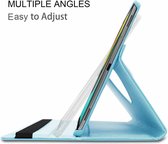 HB Hoes Geschikt voor Samsung Galaxy Tab S6 Lite - Draaibare Tablet Case met Standaard - Licht Blauw & Glazen Screenprotector