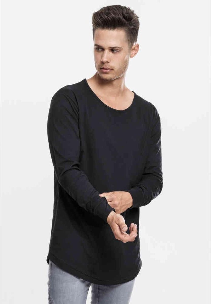 Urban Classics Long Shaped Fashion Longsleeve shirt S Zwart