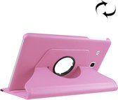 Let op type!! Voor Samsung Galaxy Tab A 7.0 (2016) / T280 / T285 360 graden draaibaar Litchi structuur horizontaal flip effen Kleur lederen hoesje met houder(roze)