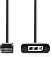 Nedis DisplayPort-Adapter | DisplayPort Male | DVI-D 24+1-Pins Female | Vernikkeld | Recht | 0.20 m | Rond | PVC | ABS | Zwart | Doos