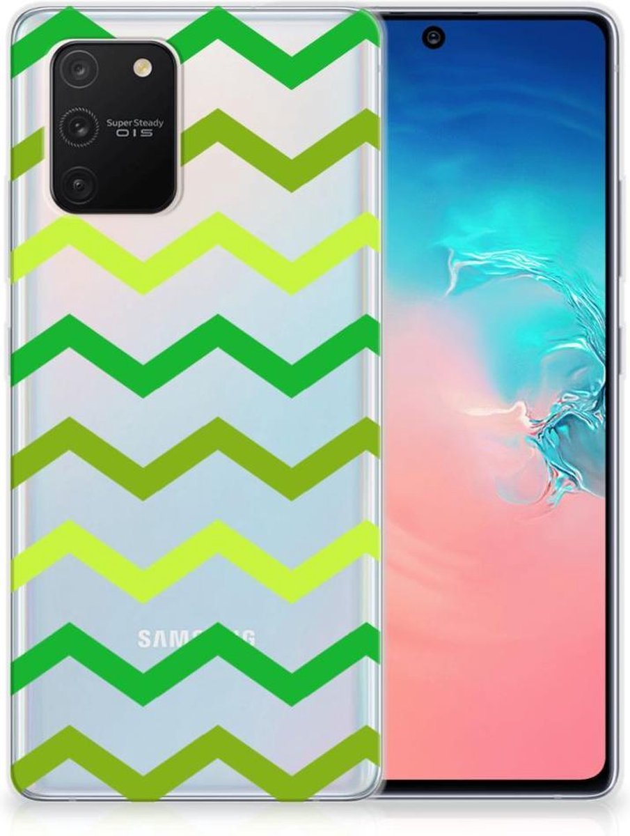 Samsung Galaxy S10 Lite TPU bumper Zigzag Groen