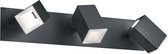 LED Wandspot - Trion Laginos - 18W - Warm Wit 3000K - 3-lichts - Rechthoek - Mat Zwart - Aluminium - BES LED