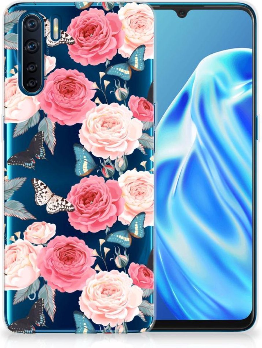 OPPO A91 TPU Case Butterfly Roses