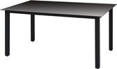 vidaXL Tuintafel 150x90x74 cm aluminium en glas zwart