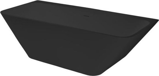 Best Design Borgh half vrijstaand bad 180x85x55cm solid surface mat zwart |  bol