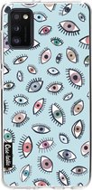 Casetastic Samsung Galaxy A41 (2020) Hoesje - Softcover Hoesje met Design - Eyes Blue Print