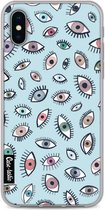 Casetastic Apple iPhone X / iPhone XS Hoesje - Softcover Hoesje met Design - Eyes Blue Print