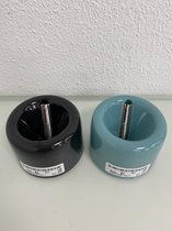 Keuken: spiraalsnijder van kunststof en metaal - set van 2 stuks (turquoise/zwart)