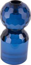 Pt, (Present Time) Crystal Art kandelaar - glas - 7x7x14,3cm - blauw
