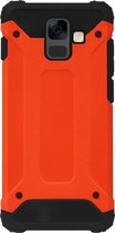 WLONS Rubber Kunststof Bumper Case Hoesje Geschikt voor Samsung Galaxy A6 Plus (2018) - Oranje