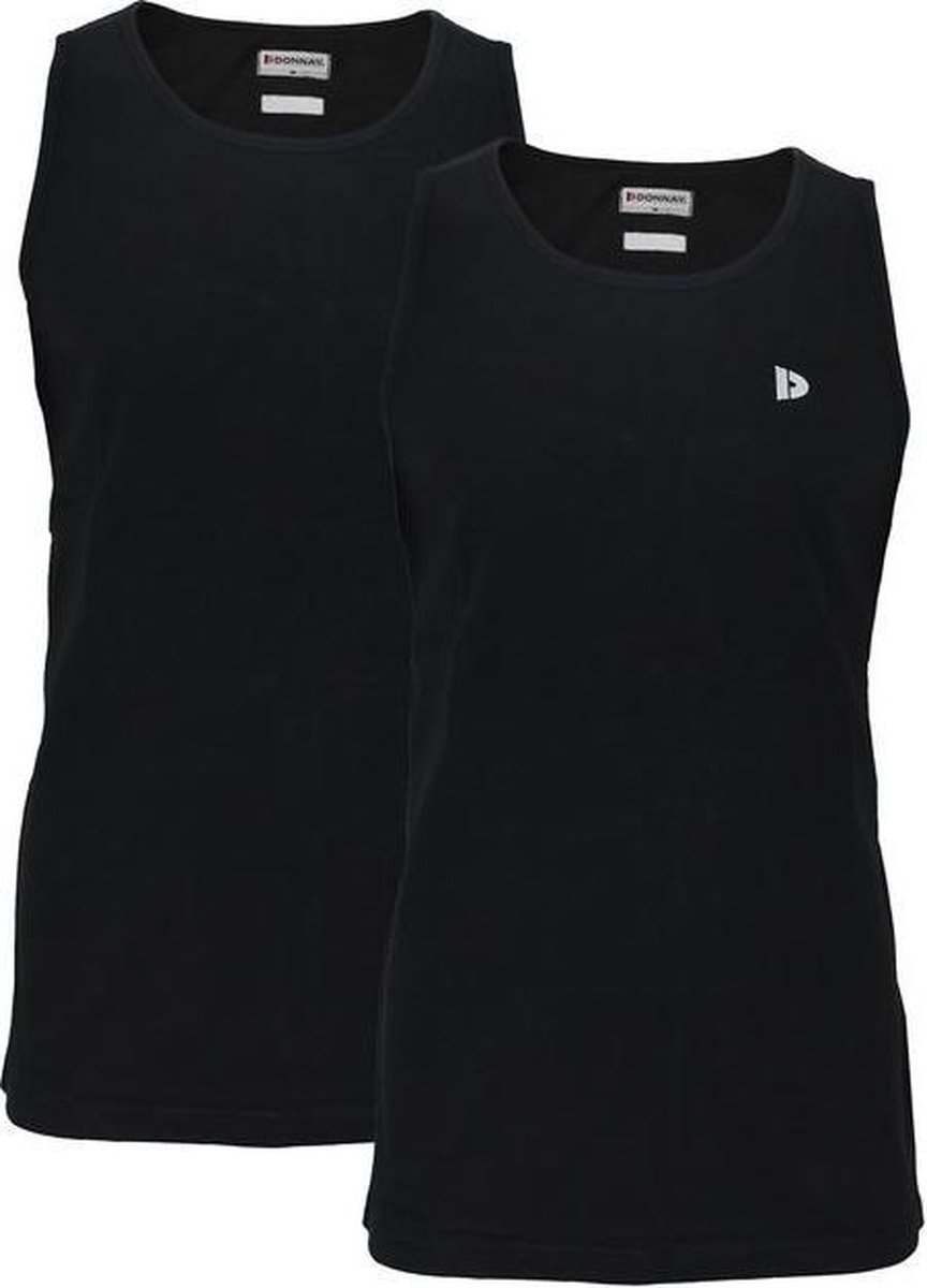 2-Pack Donnay - Muscle shirt (James) - Tanktop - Heren - Black (020) - maat L
