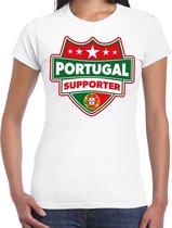 Portugal supporter schild t-shirt wit voor dames - Portugal landen t-shirt / kleding - EK / WK / Olympische spelen outfit L