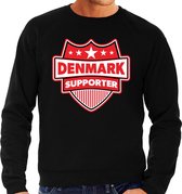Denmark supporter schild sweater zwart voor heren - Denemarken landen sweater / kleding - EK / WK / Olympische spelen outfit M