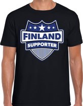Finland supporter schild t-shirt zwart voor heren - Finland landen t-shirt / kleding - EK / WK / Olympische spelen outfit XL