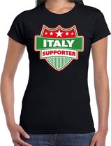 Italy supporter schild t-shirt zwart voor dames - Italie landen t-shirt / kleding - EK / WK / Olympische spelen outfit M
