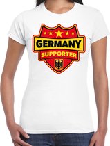 Germany supporter schild t-shirt wit voor dames - Duitsland landen t-shirt / kleding - EK / WK / Olympische spelen outfit 2XL