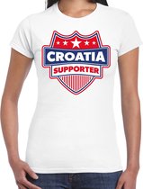 Croatia supporter schild t-shirt wit voor dames - Kroatie landen t-shirt / kleding - EK / WK / Olympische spelen outfit S