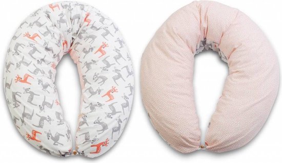 Voedingskussen - Hobea - Voedings- en zwangerschapskussen - hertjes - oranje/grijs/wit