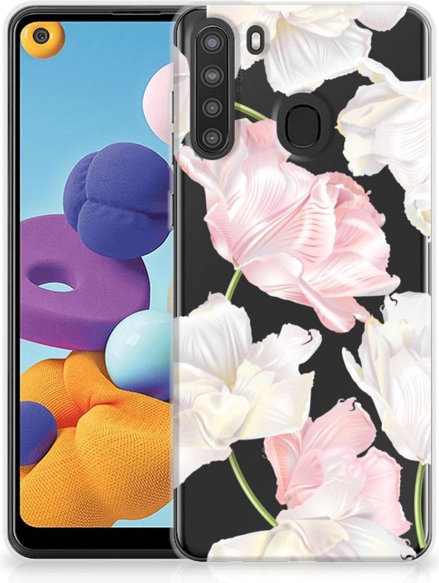 Back Cover voor Samsung Galaxy A21 TPU Case Lovely Flowers