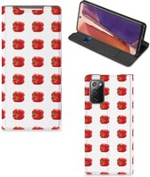 Book Case Geschikt voor Samsung Galaxy Note20 Telefoonhoesje Paprika Red