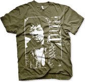 Jimi Hendrix Heren Tshirt -M- Distressed Groen