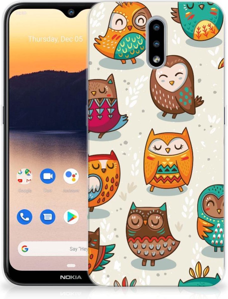 Nokia 2.3 TPU Hoesje Vrolijke Uilen