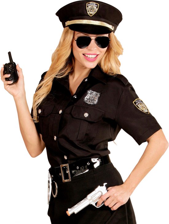 traagheid onhandig Zuigeling WIDMANN - Zwart politie agente blouse met pet voor vrouwen - XL | bol.com