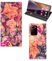 Telefoon Hoesje Cadeau voor Moeder Samsung Galaxy Note 20 Ultra Flipcase Bosje Bloemen