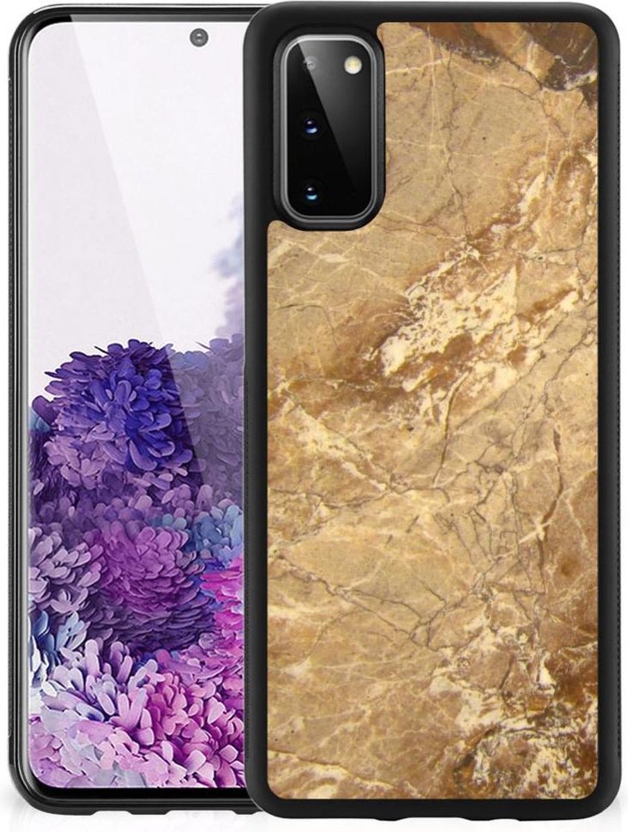 Back Cover voor Samsung Galaxy S20 Gripcase Marmer Creme