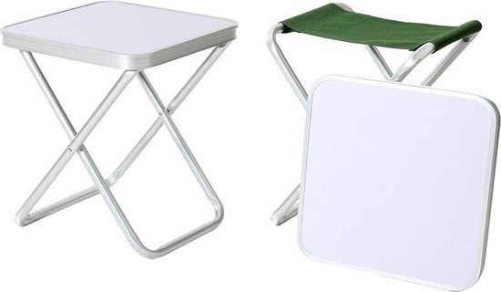 1x Handige outdoor kampeer stoelen/tafels 47 cm - Camping bijzettafel -  Krukjes opklapbaar | bol.com