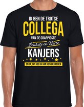 Trotse collega van de leukste en beste kanjers cadeau t-shirt zwart voor heren - kado voor een collega / medewerker M