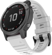 Let op type!! Voor Garmin Fenix 6X 26mm Siliconen Smart Watch Vervanging strap Polsbandje(Wit)