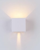 Kubuslamp wit | 2022 model | LED Wandlamp warm wit | Geschikt voor binnen en buiten | Dimbaar | Waterdicht IP65 | Instelbare stralingshoek |