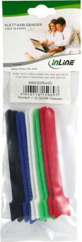 Foto: Klittenband kabelbinders 125 x 12mm diverse kleuren 10 stuks 