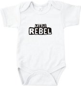 Rompertjes baby met tekst - Little Rebel - Romper wit - Maat 74/80