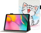 Let op type!! Voor Galaxy tab A 8 0 (2019) T290 3D reliëf patroon horizontale Flip lederen draagtas met houder & kaartsleuven & portemonnee (cat)