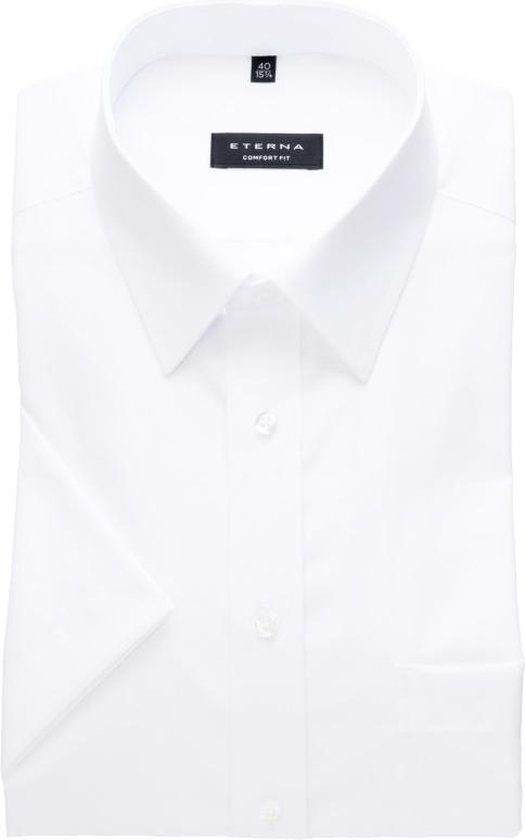 ETERNA comfort fit overhemd - korte mouw - poplin heren overhemd - wit - Strijkvrij - Boordmaat: 40