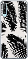 Huawei P Smart Pro hoesje siliconen - Palm leaves silhouette | Huawei P Smart Pro case | zwart | TPU backcover transparant