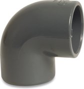 Mega Knie 90° PVC-U 50 mm lijmmof 16bar grijs KIWA