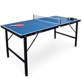 Vouwbare tafeltennis 150x75cm INDOOR blauw met 2 rackets en 3 ballen