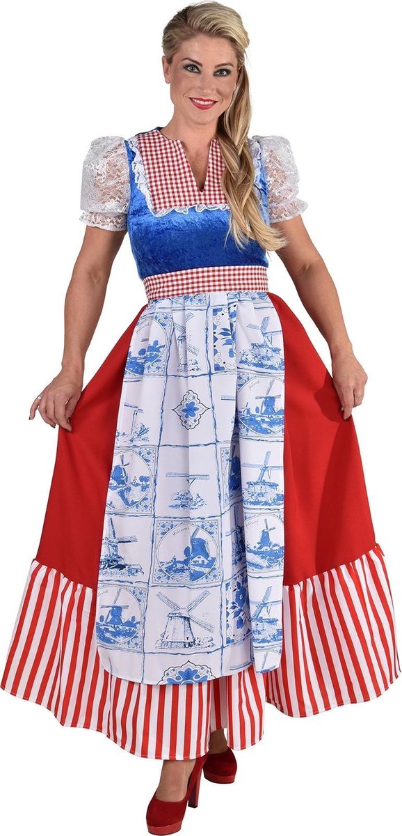 Volwassenenkostuum traditioneel delfts blauwe jurk maat XXL (48-50) |  bol.com