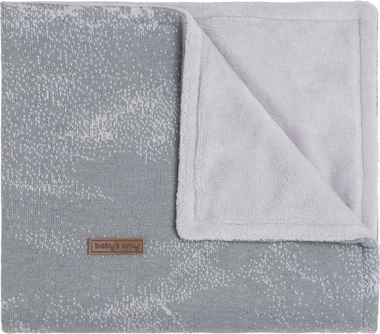Baby's Only Gebreide ledikantdeken teddy - Baby deken Marble - Grijs/Zilvergrijs