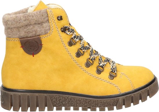 Rieker dames veterboot - Geel - Maat 41 | bol.com