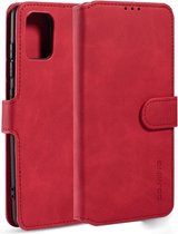 DG Ming Samsung Galaxy A31 Hoesje Retro Wallet Book Case Rood