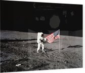 Exploring lunar ocean of storms (maanlanding) - Foto op Plexiglas - 80 x 60 cm