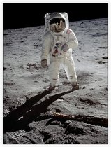 Buzz Aldrin walks on the moon (maanlanding) - Foto op Akoestisch paneel - 120 x 160 cm