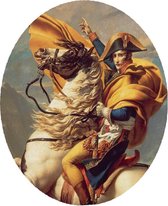 Napoleon steekt de Alpen over, Jacques-Louis David - Foto op Behangcirkel - ⌀ 60 cm